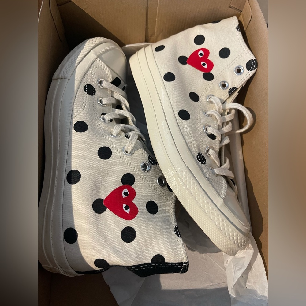 Commes de Garçon high tops polka dot converse sz8